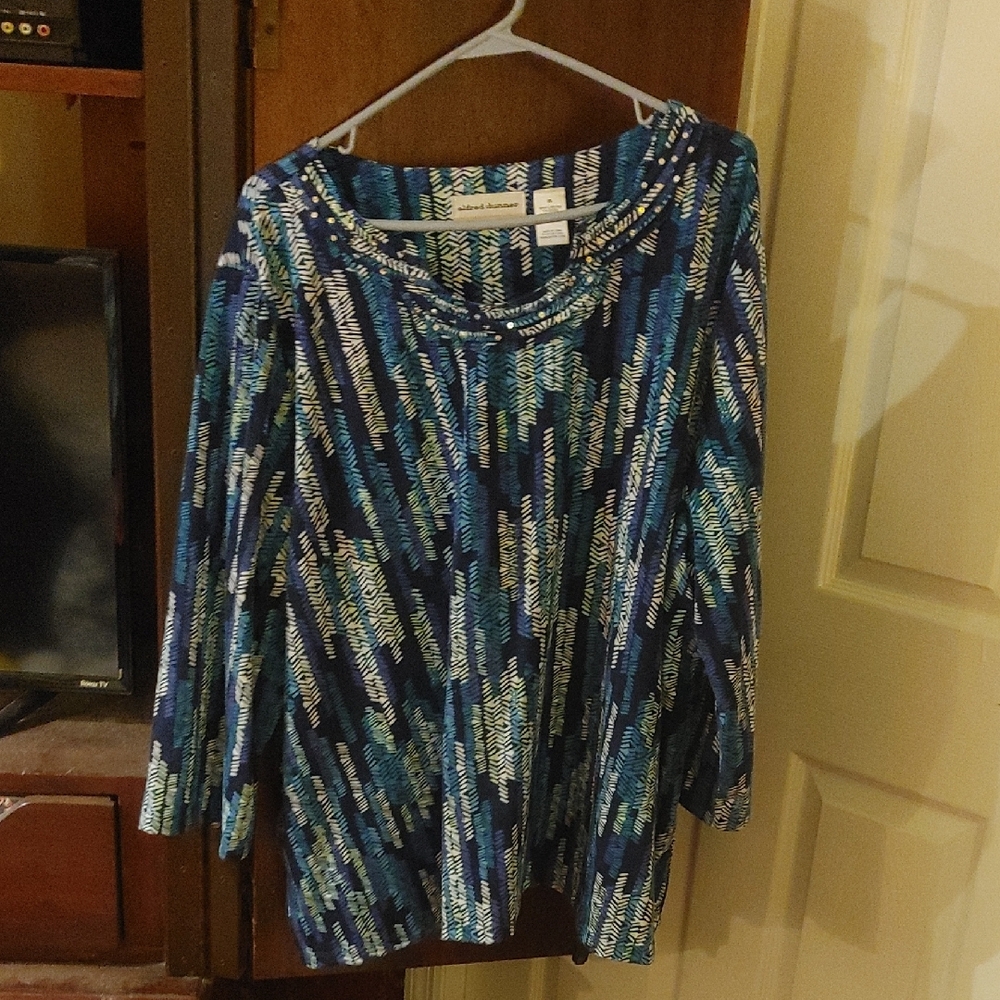 Alfred Dunner Multicolor Striped Blouse